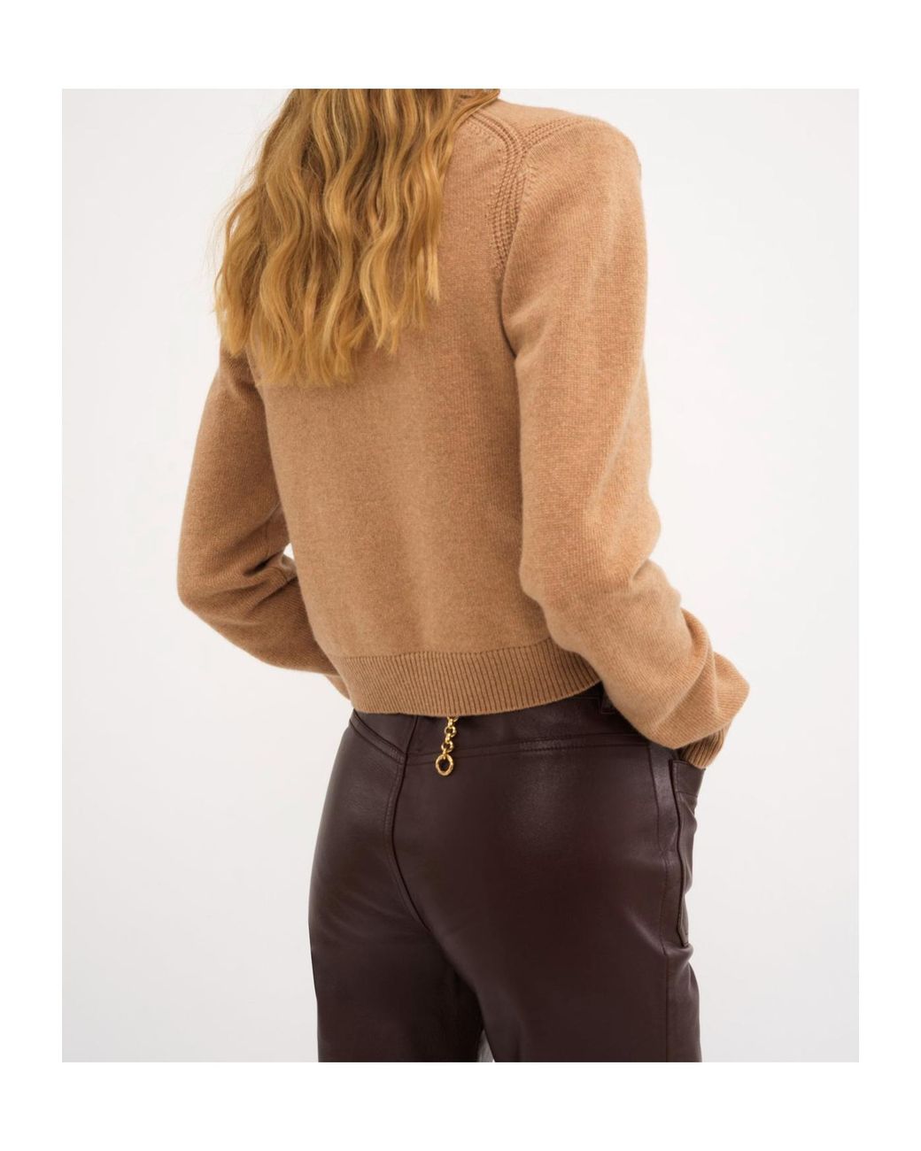 Chloé Natural Chloé Long Sleeved Knitted Polo Top