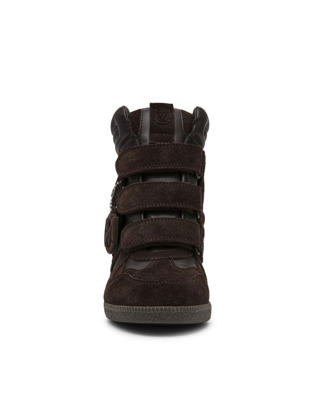 Steve Madden Black Mavis Suede Wedge Trainers