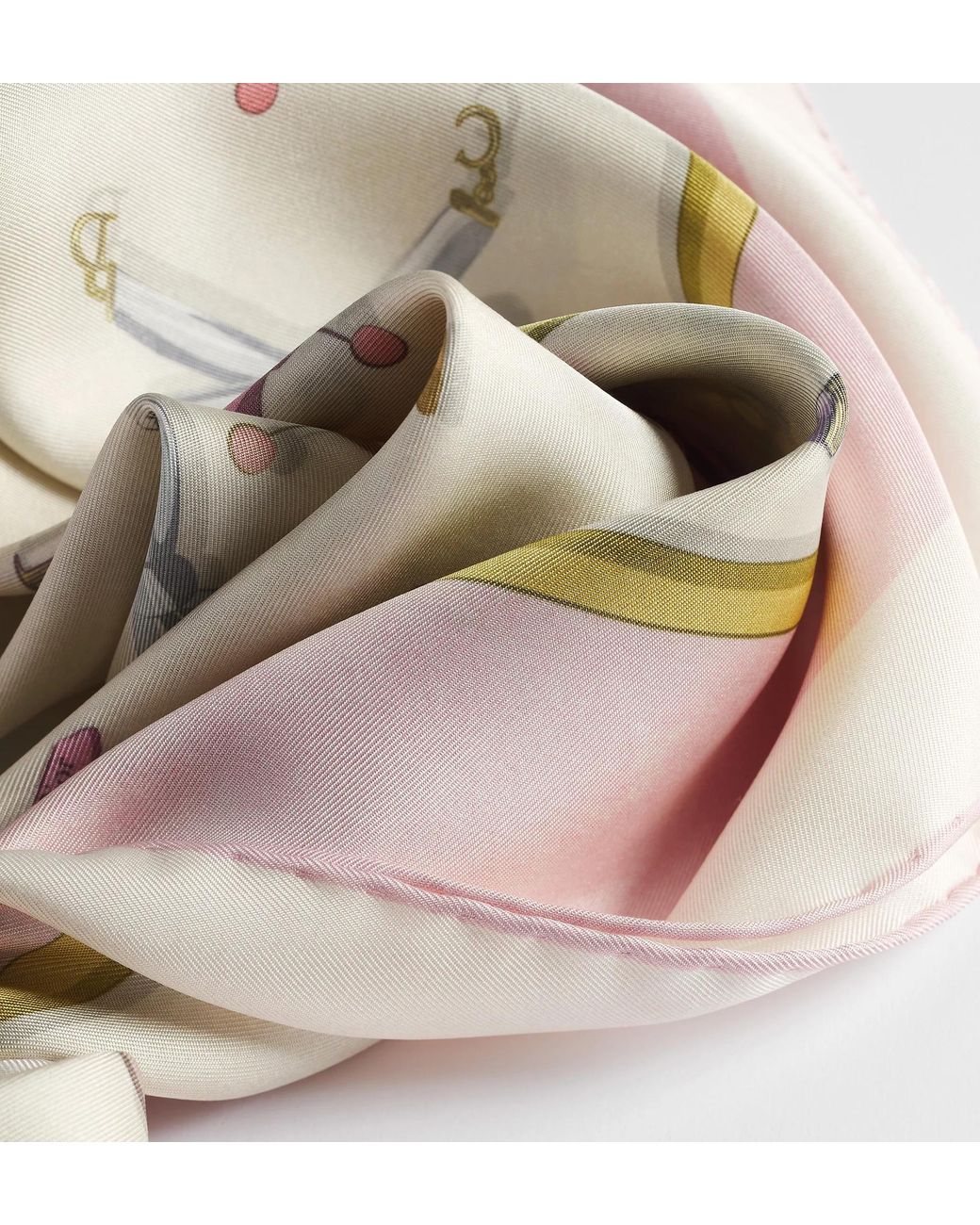 Dior White Delicate Bow90 Square Scarf