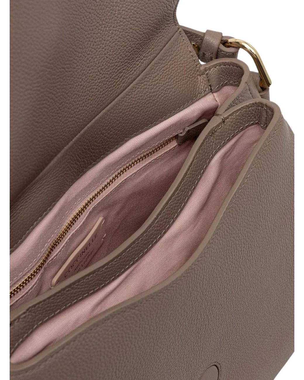 Coccinelle Brown Logo-Detai Leather Shoulder Bag
