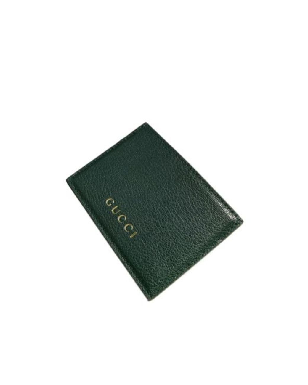 Gucci Green Card Case With Lettering