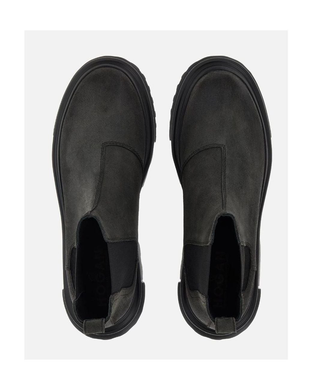 Hogan Black Chelsea Round-Toe Boots for men