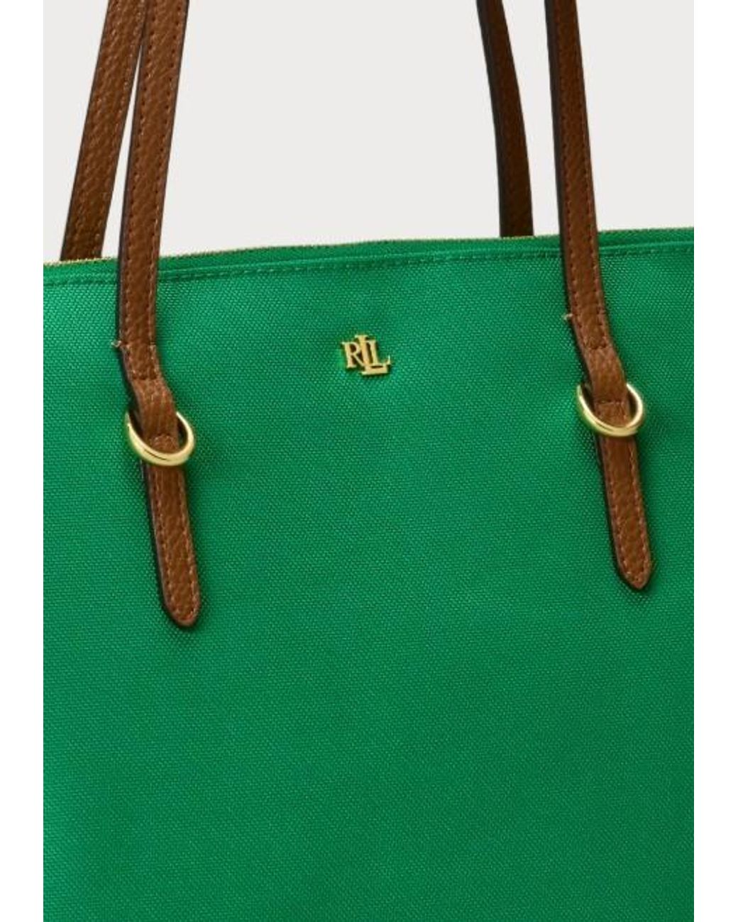 Ralph Lauren Green Zippered Shoulder Bag