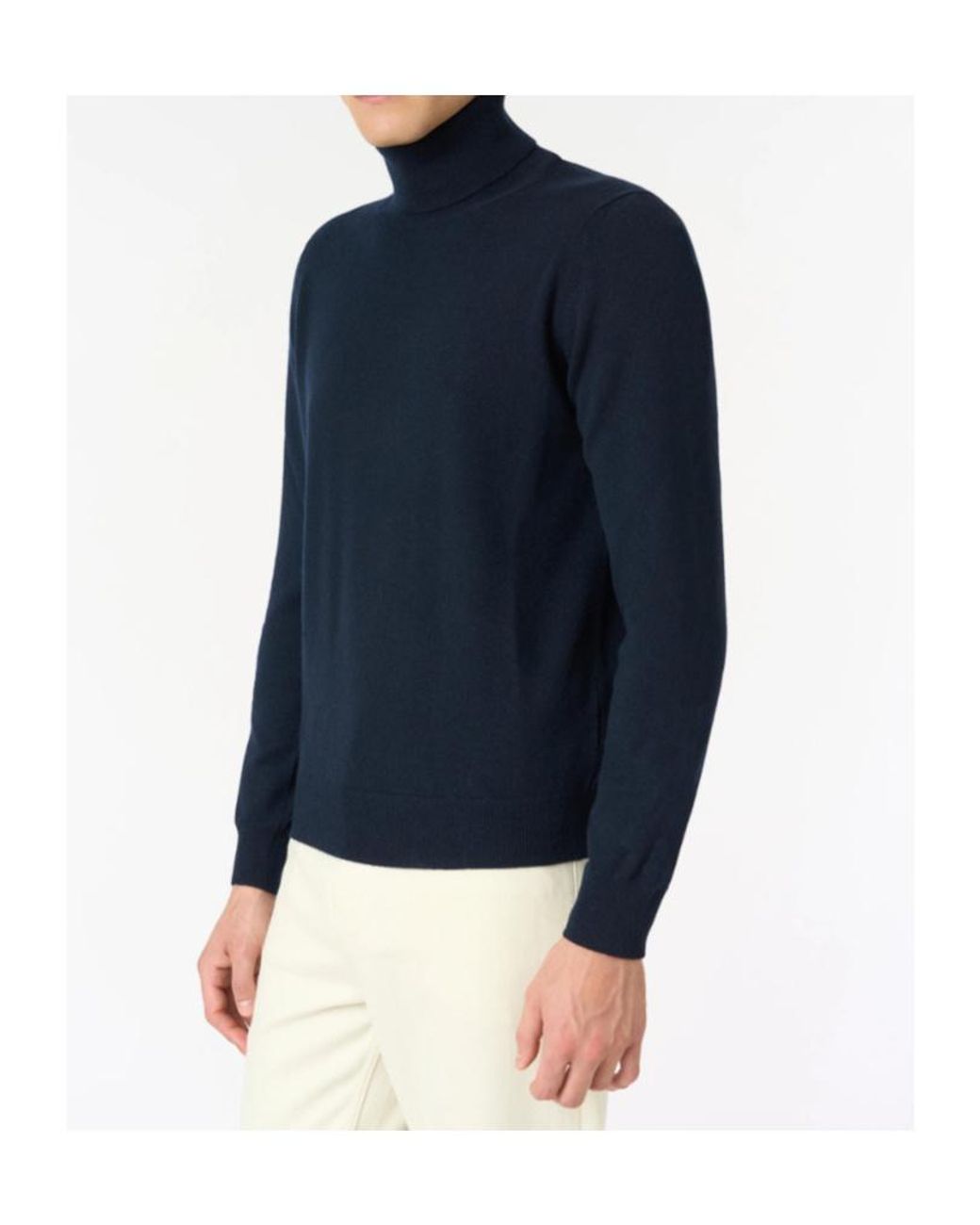 Malo Blue Turtleneck Straight Hem Jumper for men