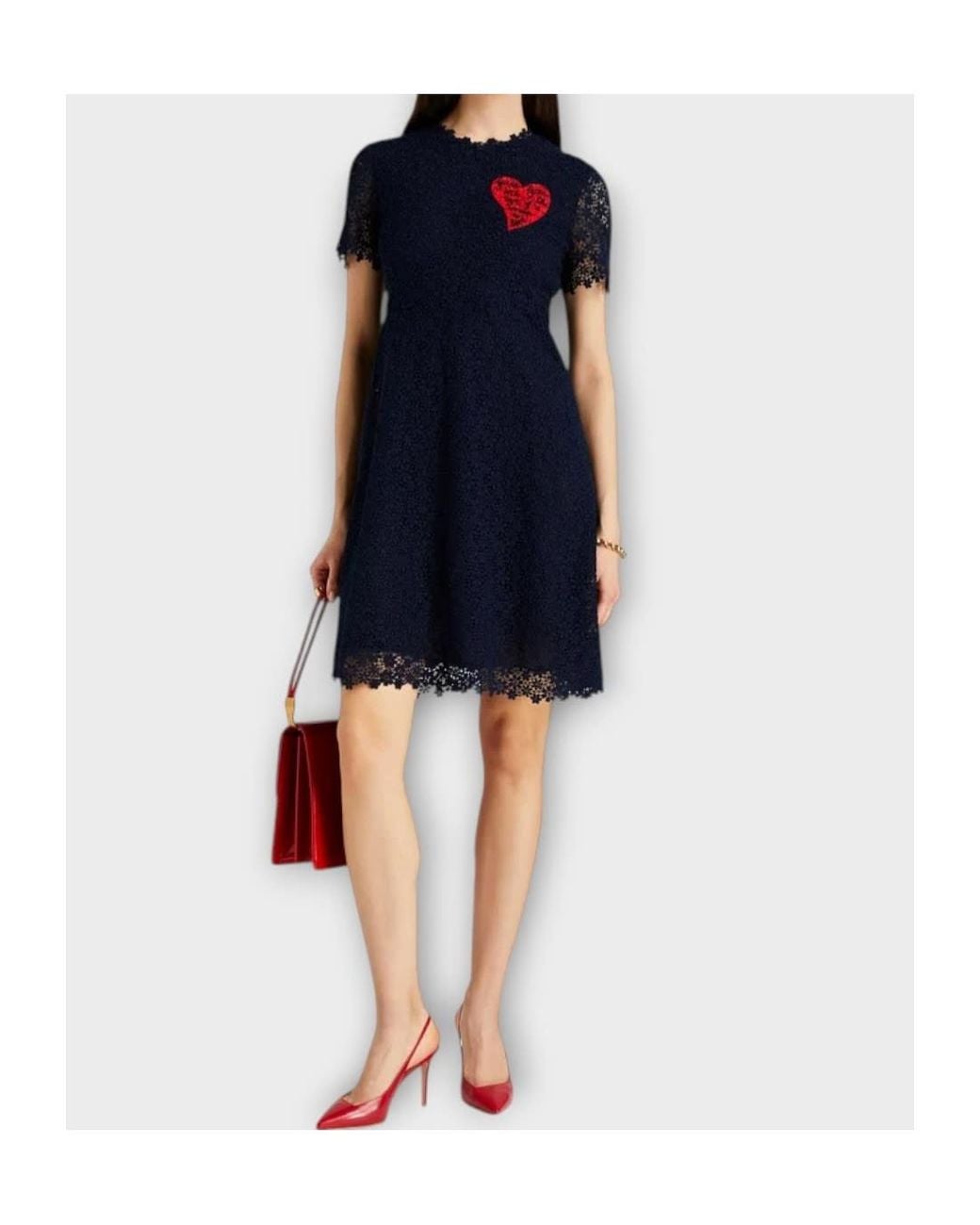 Valentino Blue Short-Sleeved Dress