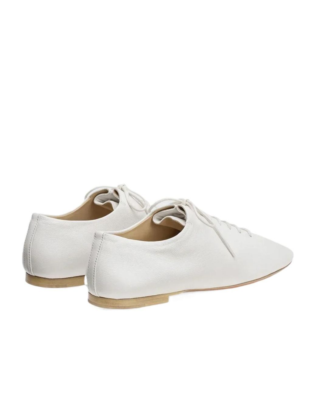 Lemaire White Leather Lace-Up Derby Shoes