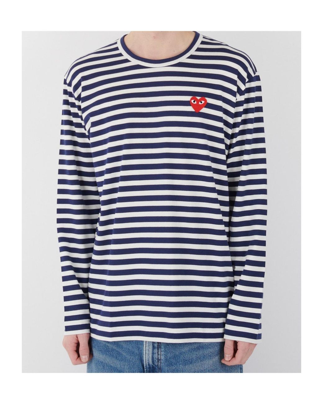 COMME DES GARÇONS PLAY Blue Long-Sleeved T-Shirt for men