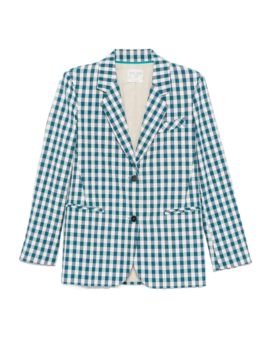 Forte_forte Blue Cotton Gingham Oversized Jacket