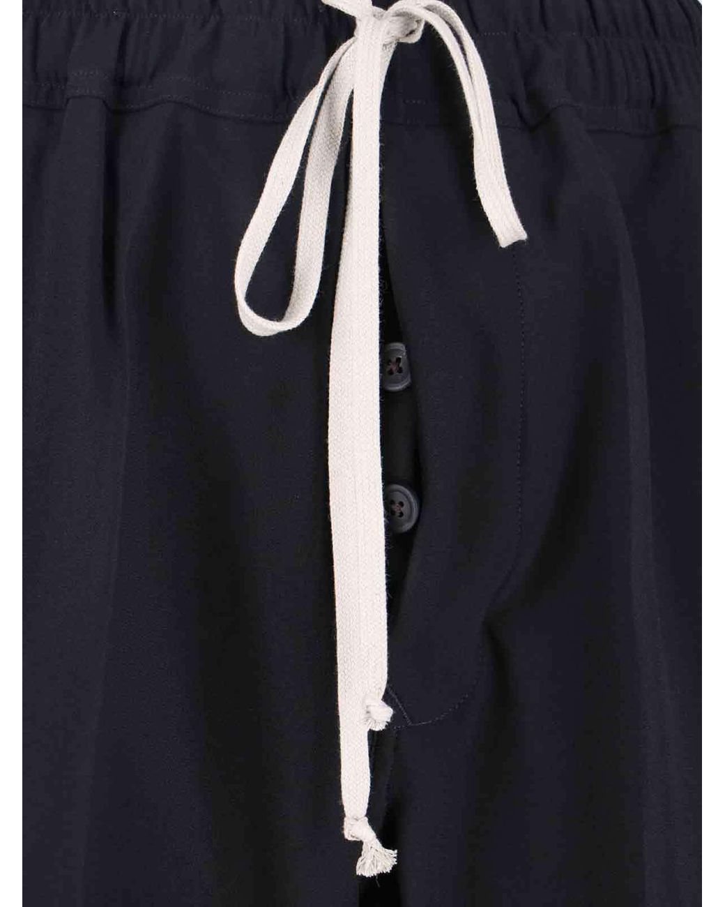 Rick Owens Black Drawstring Trousers