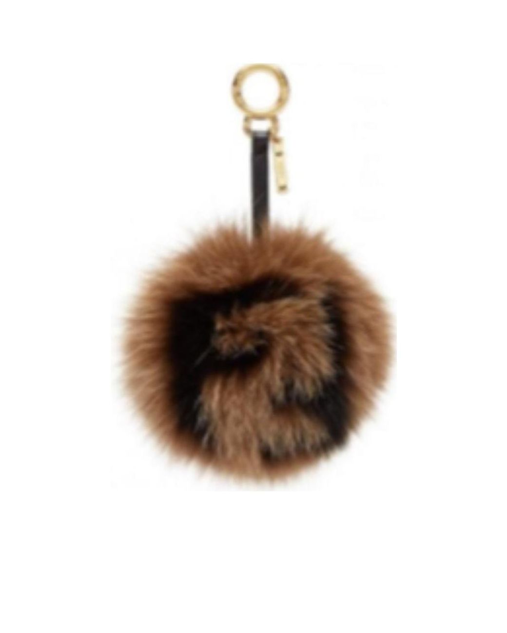Fendi Brown Pompom Pendant Keychain