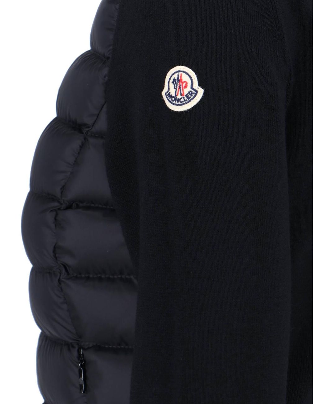 Moncler Black Quilted Zip-Up Cardigan