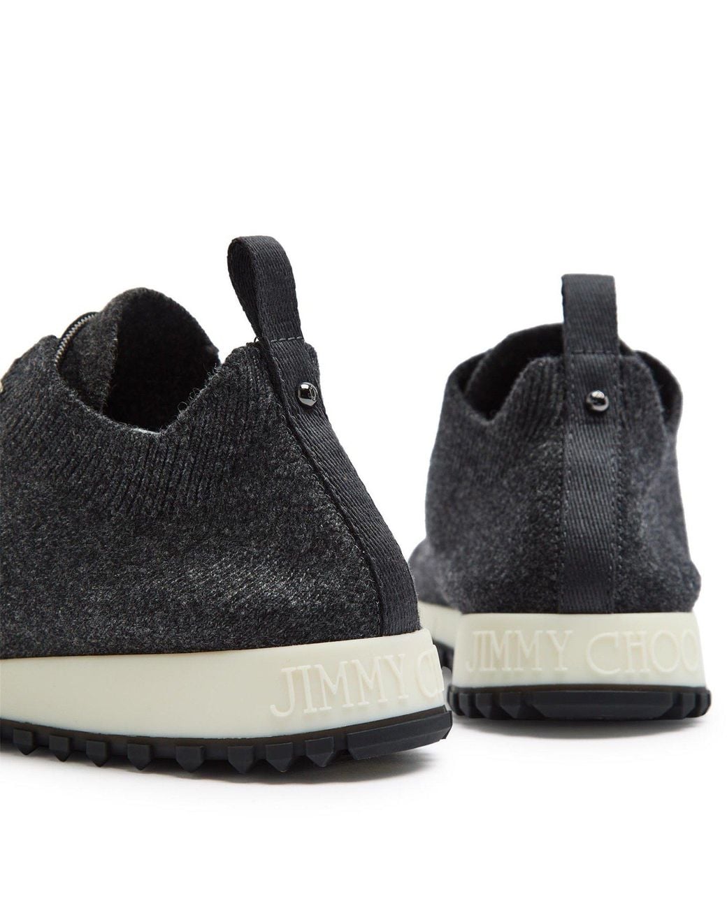 Jimmy Choo Black Cashmere Low-Top Trainers