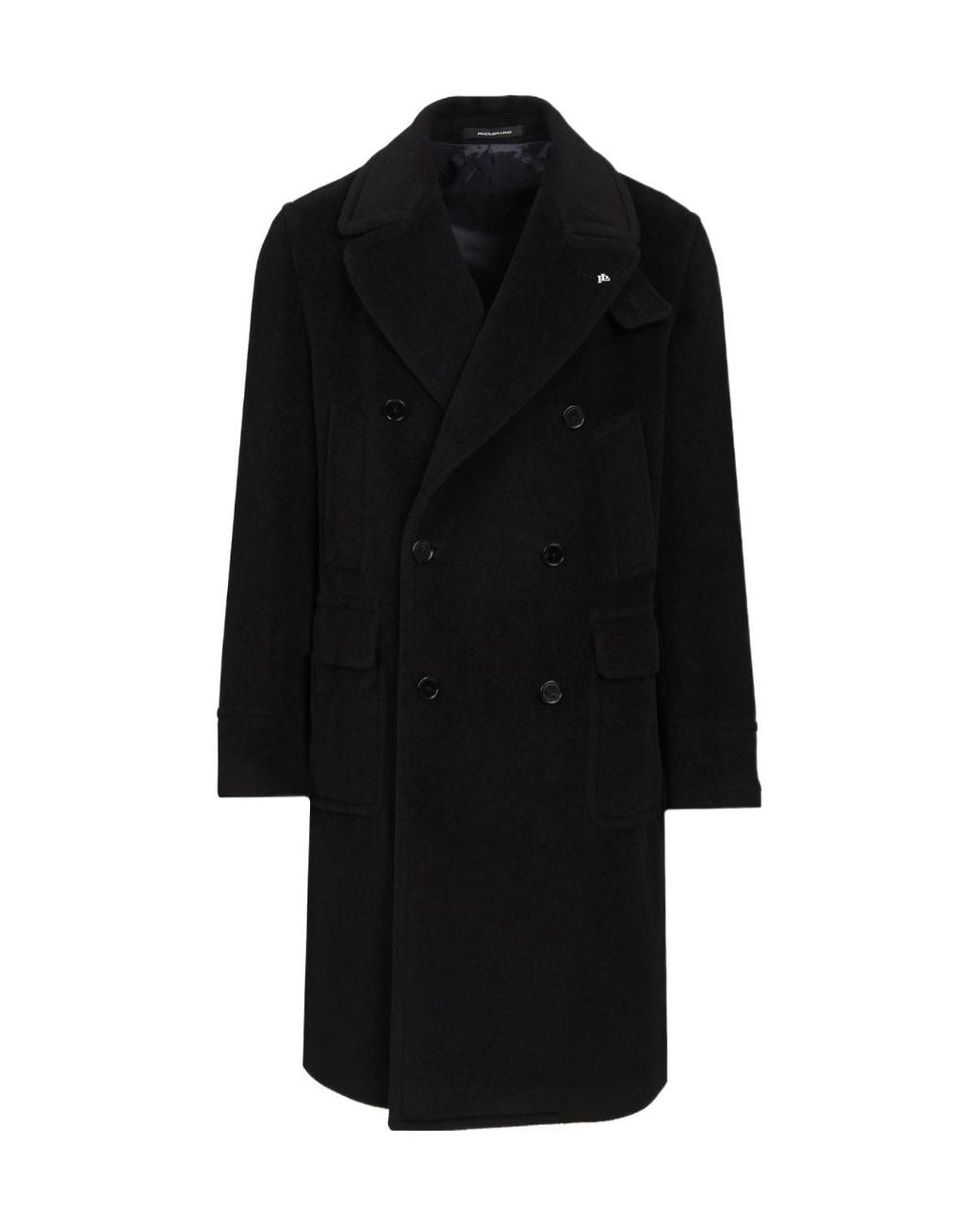 Tagliatore Black Sherry Double-Breasted Coat for men