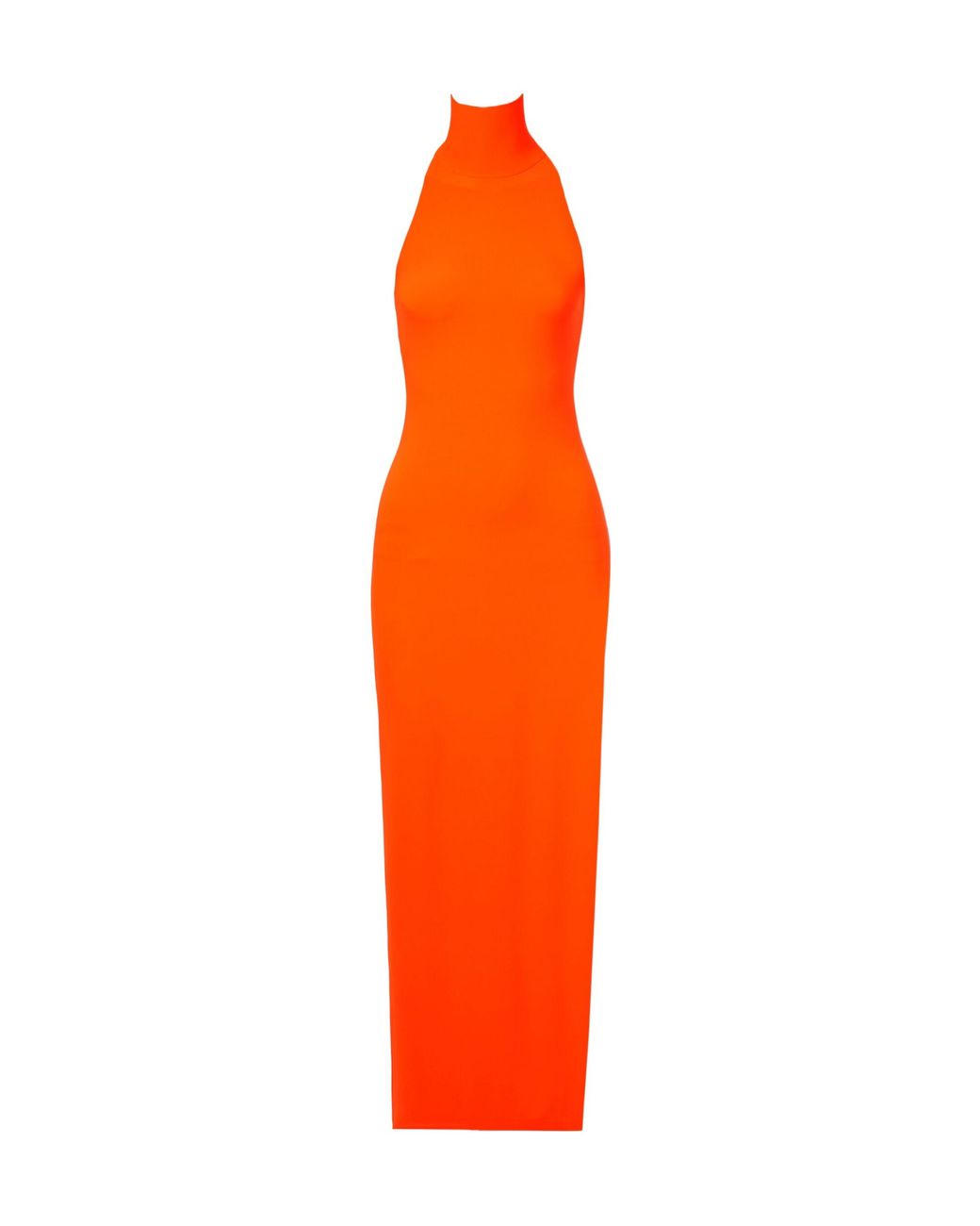Norma Kamali Orange Minimalist Turtleneck Dress