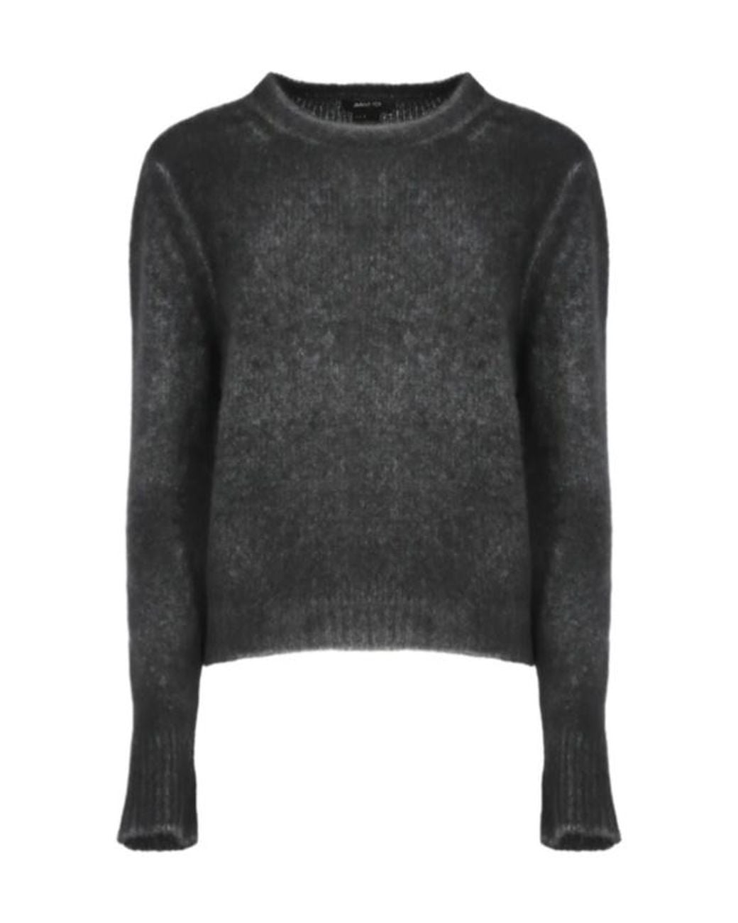 Avant Toi Black Brushed Long-Sleeve Knitted Sweater