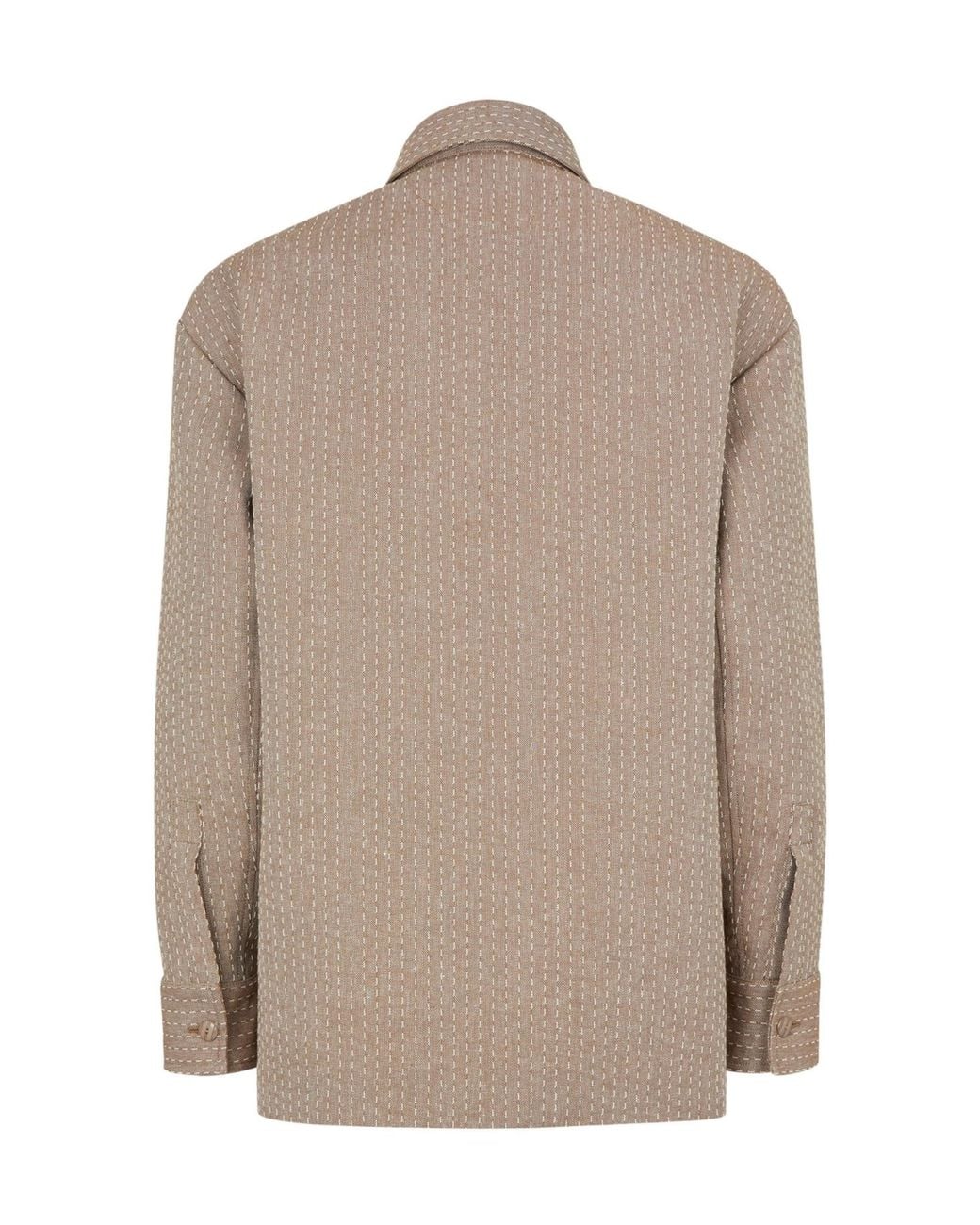 Fendi Natural Single-Breasted Go-To Jacket for men
