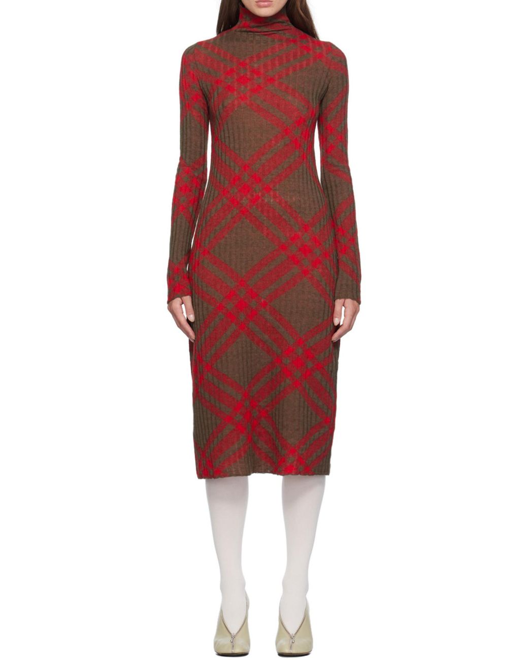 Burberry Red Checked Shift Dress