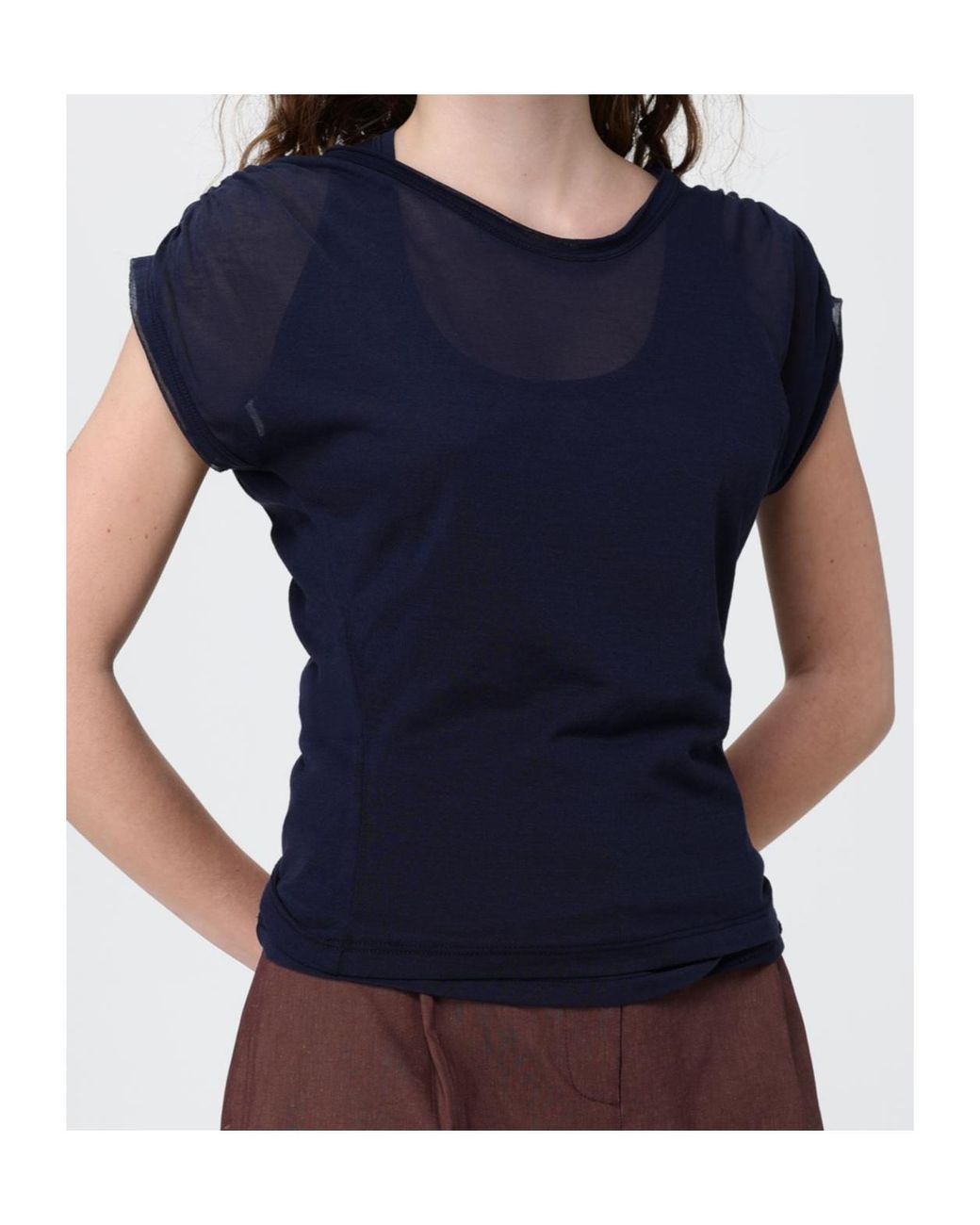 Pinko Blue Layered-Design T-Shirt