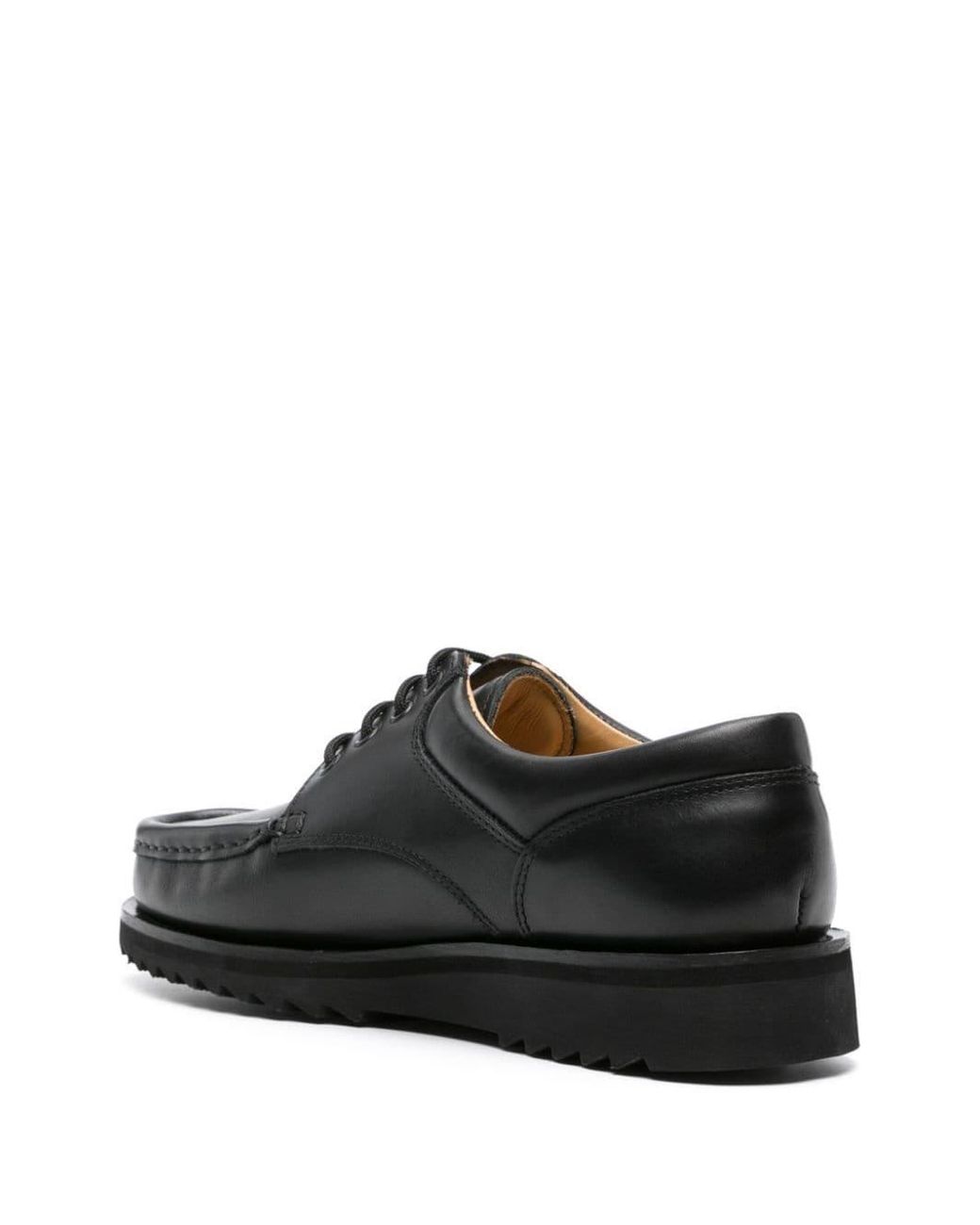 Paraboot Black Thiers Patent Leather Boat Shoes for men