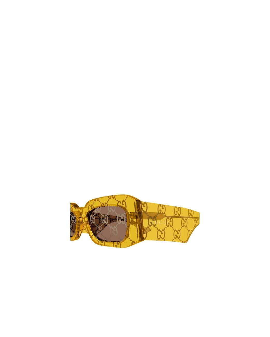 Gucci Yellow Eyewear Rectangular Frame Sunglasses for men