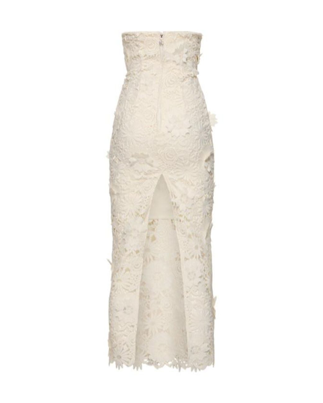 ROTATE BIRGER CHRISTENSEN White Midriff-Baring Midi Dress