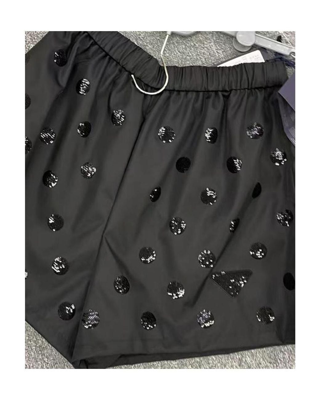 Prada Black Re-Nylon Sequinned Shorts