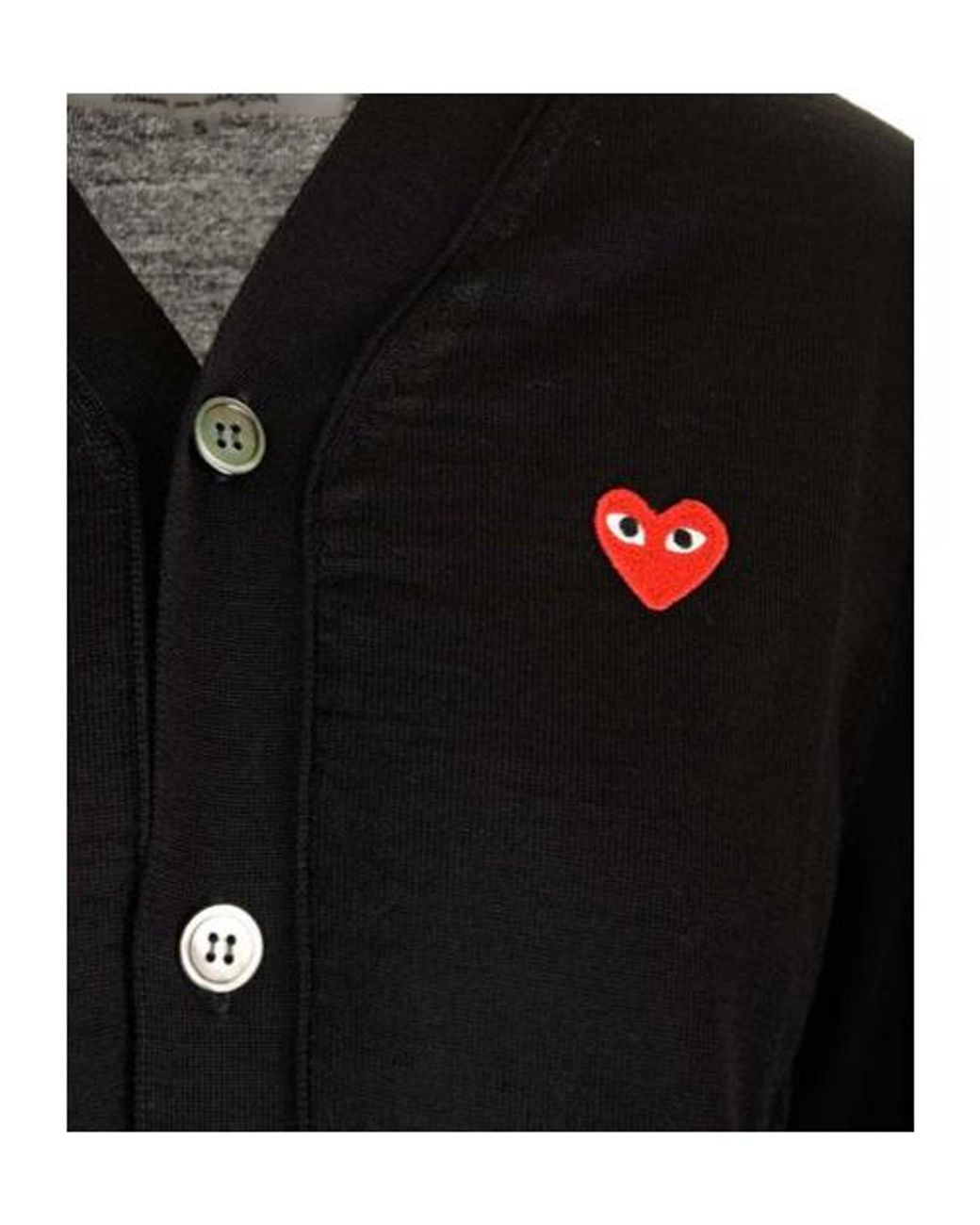 COMME DES GARÇONS PLAY Black Comme Des Garçons Play Heart Motif Short Sleeved Cardigan