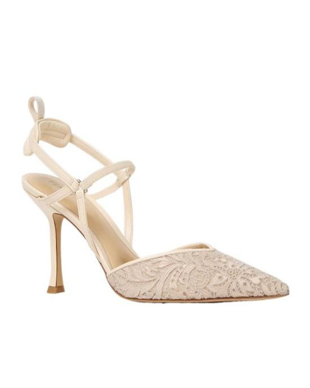 Fendi Natural Very Colibri Parchment-Colored Tulle High-Heeled Slingbacks