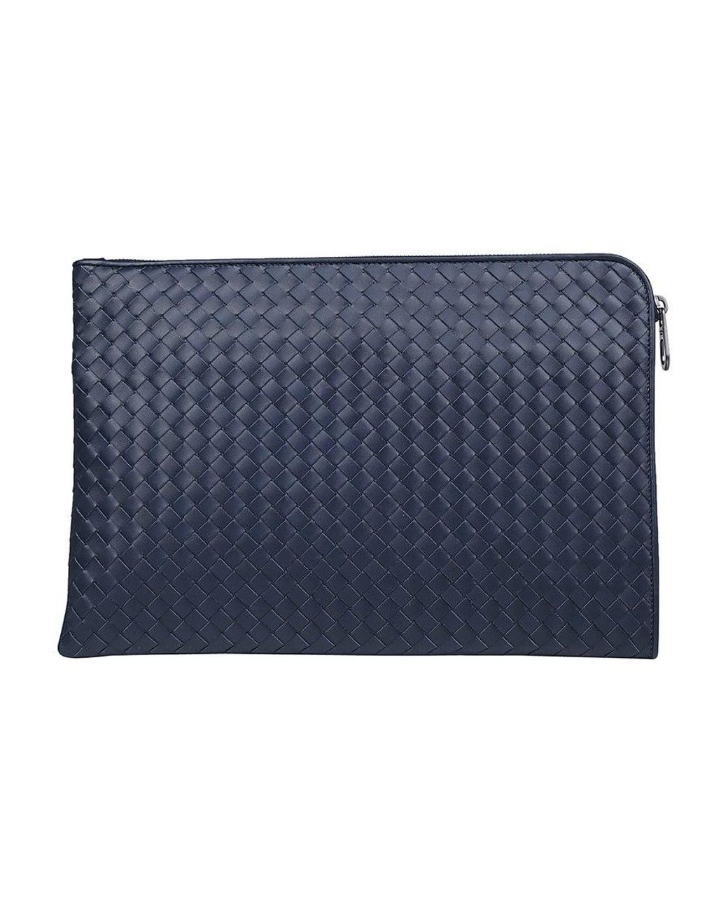 Bottega Veneta Blue Light Tourmaline Intrecciato Small Document Case for men