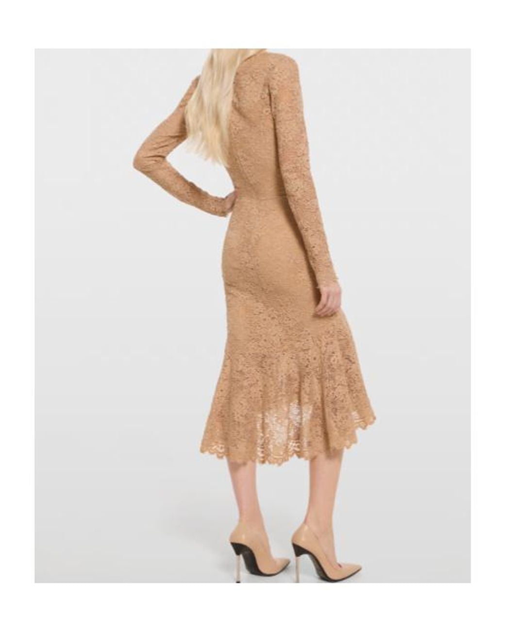 Gucci Natural Gg Flower Stretch Lace Dress