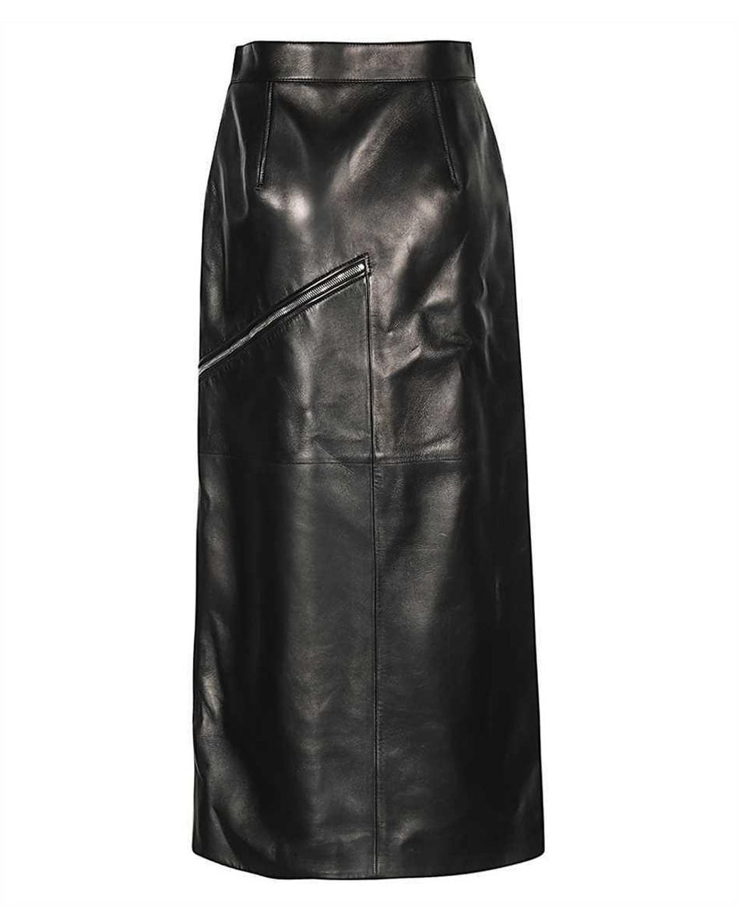 McQueen Black Belted Side-Slit Midi Skirt