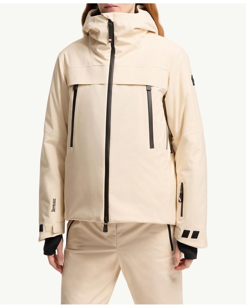 Moncler Natural Chanavey Hooded Ski Jacket
