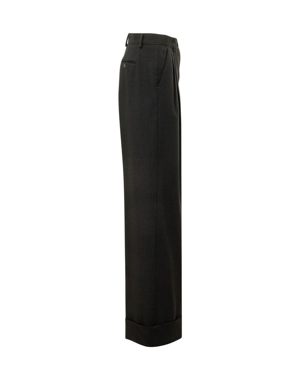 Dolce & Gabbana Black Straight Leg Pleated Pants