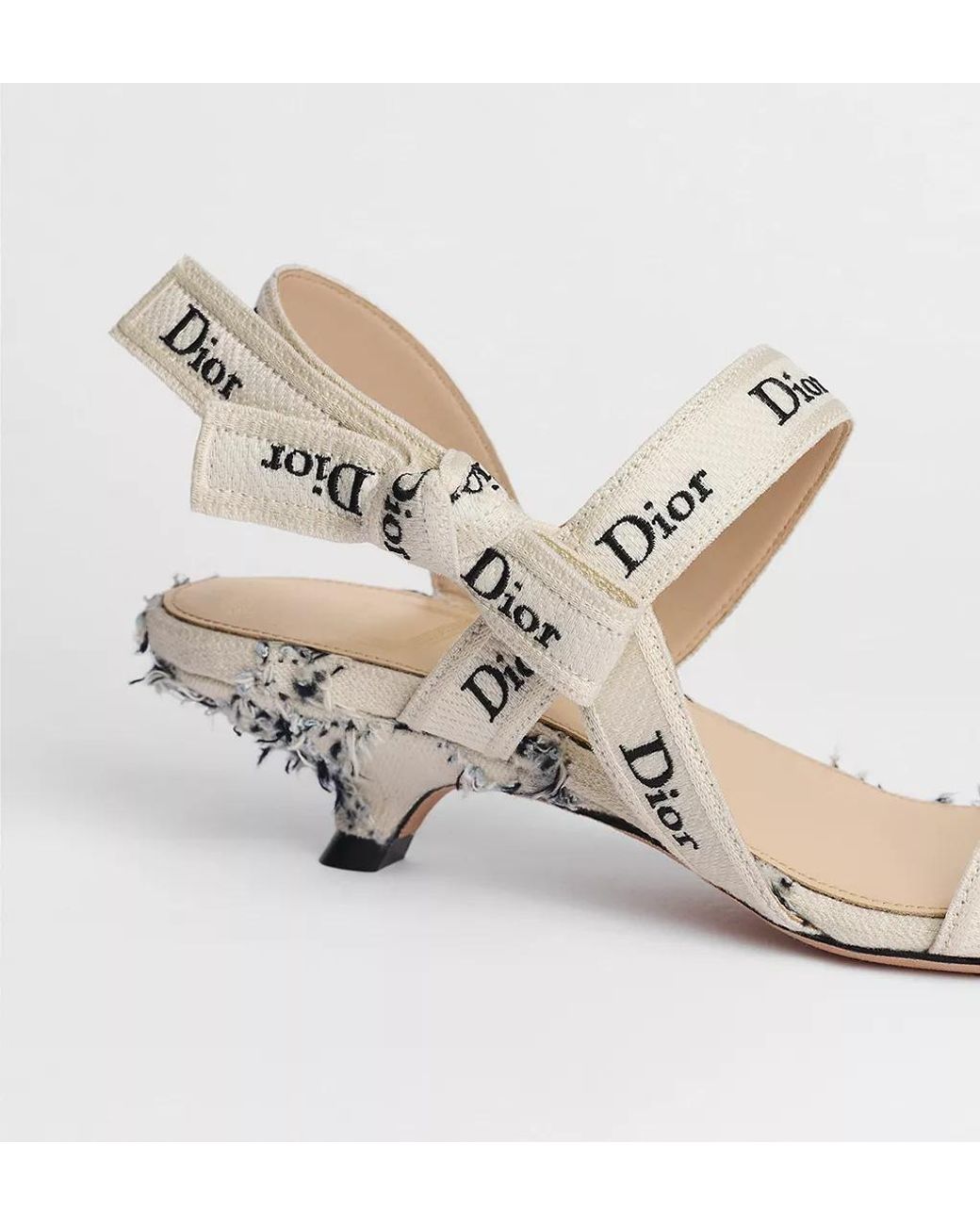 Dior White J'A Heeled Sandal With Straps