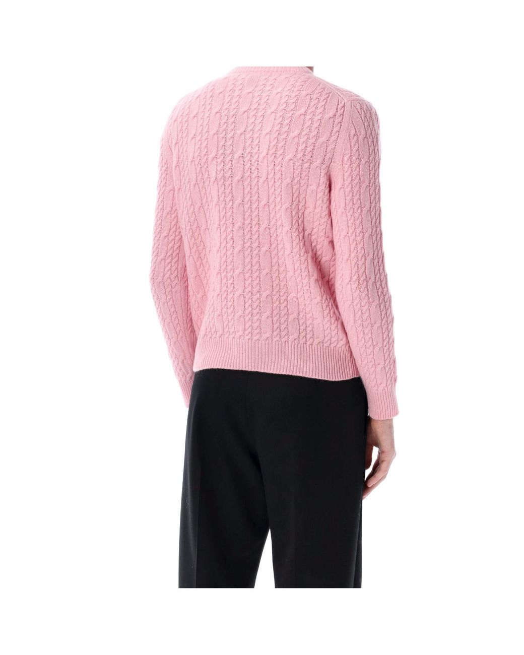 Dior Pink Cable-Knit Sweater for men