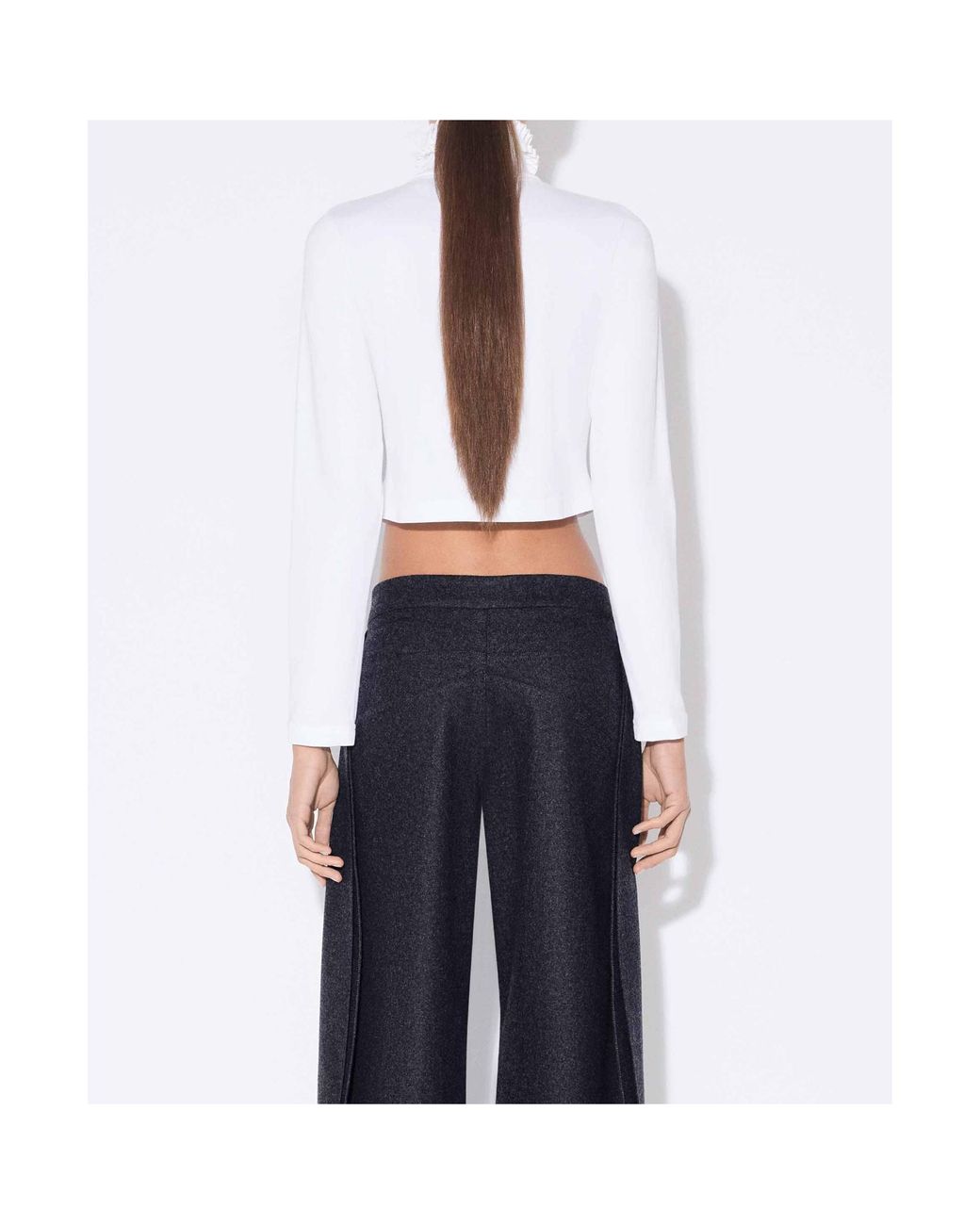 Alaïa White Alaïa Cropped T-Shirt