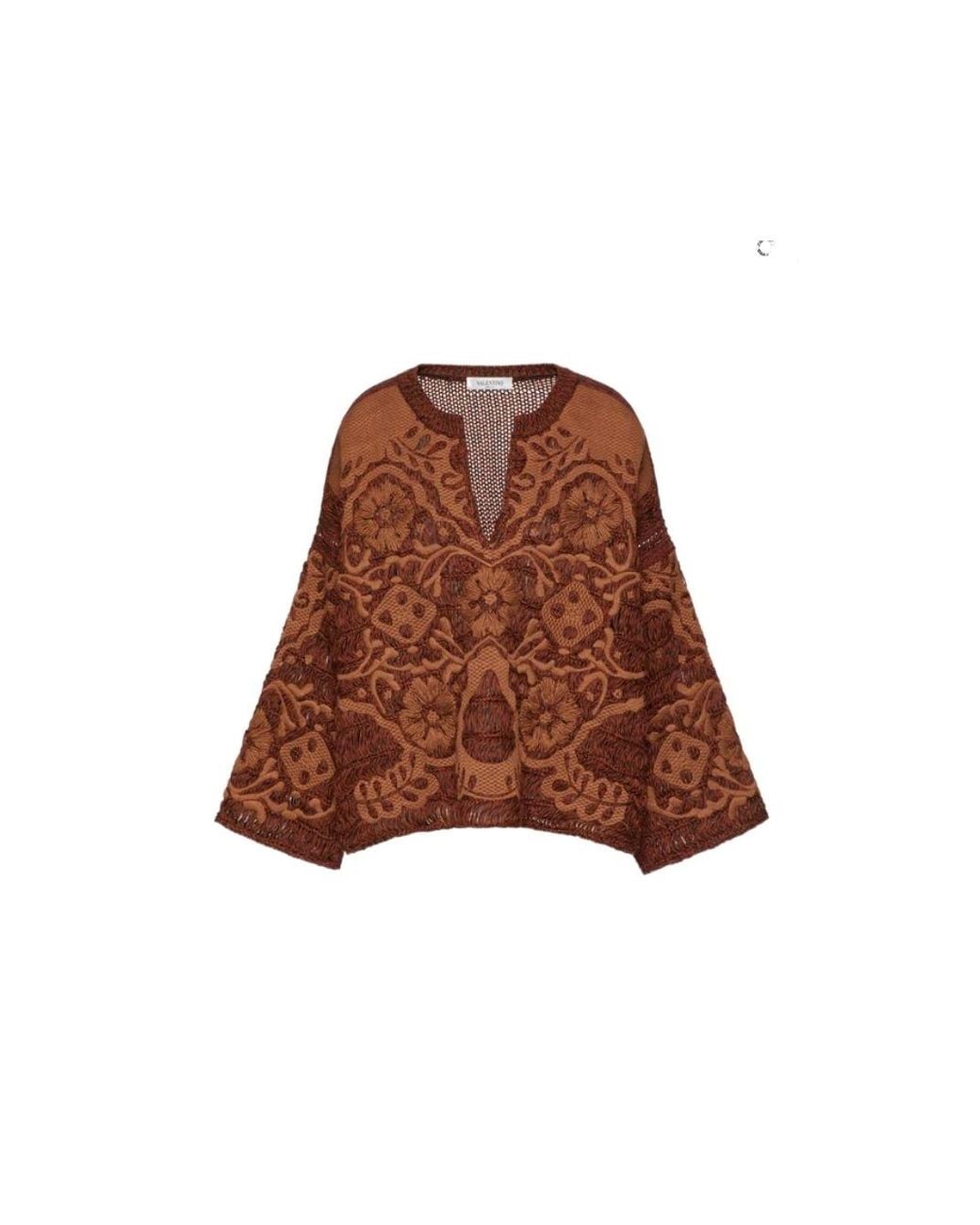 Valentino Brown Long-Sleeved Pullover