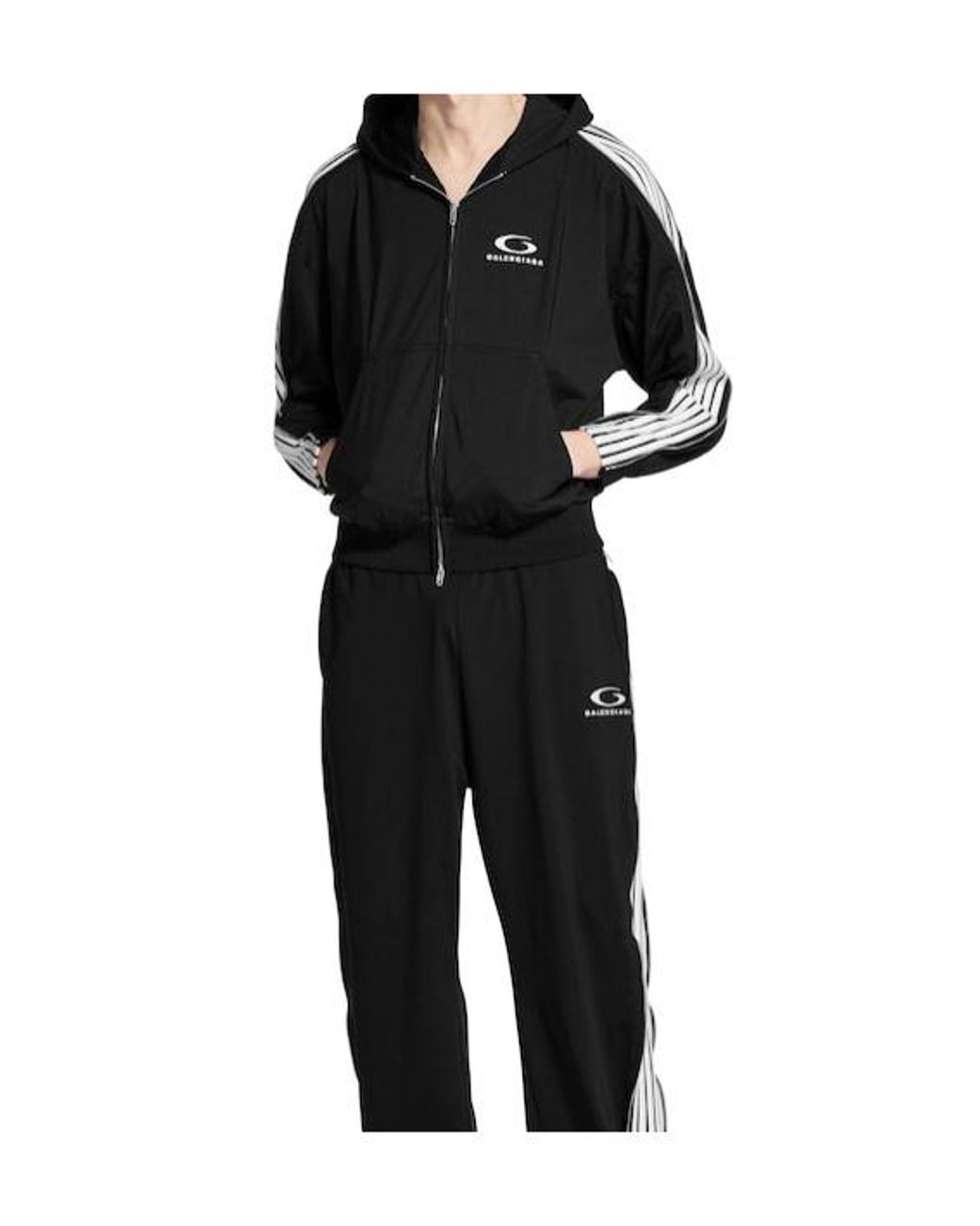 Balenciaga Black Zipped Zip-Up Hoodie for men