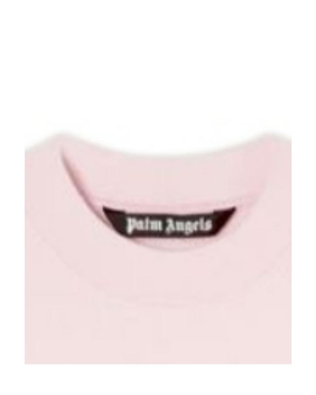 Palm Angels Pink Logo Detailed Crewneck Sweatshirt for men