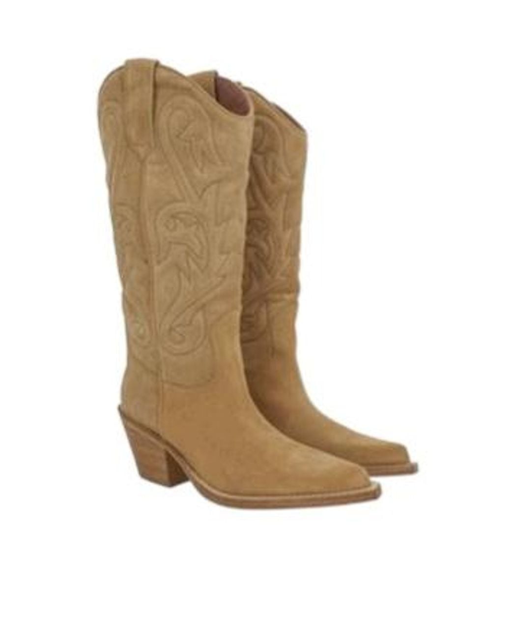 Paris Texas Natural Graphic Embroidery Western Boots