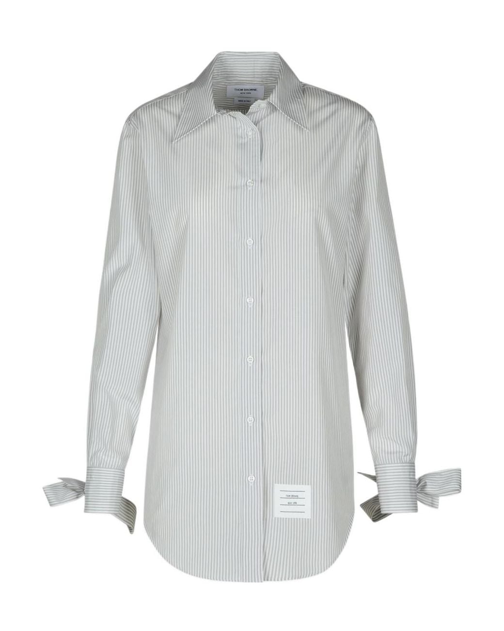 Thom Browne Gray Striped Shirt