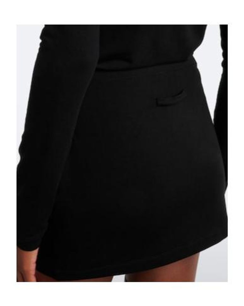 Jean Paul Gaultier Black Leather-Trimmed Jersey Miniskirt