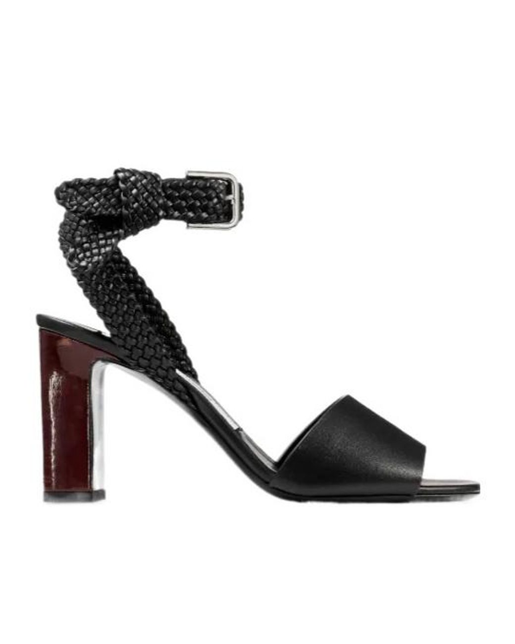 Jimmy Choo Black Rori Braided Buckled Sandals