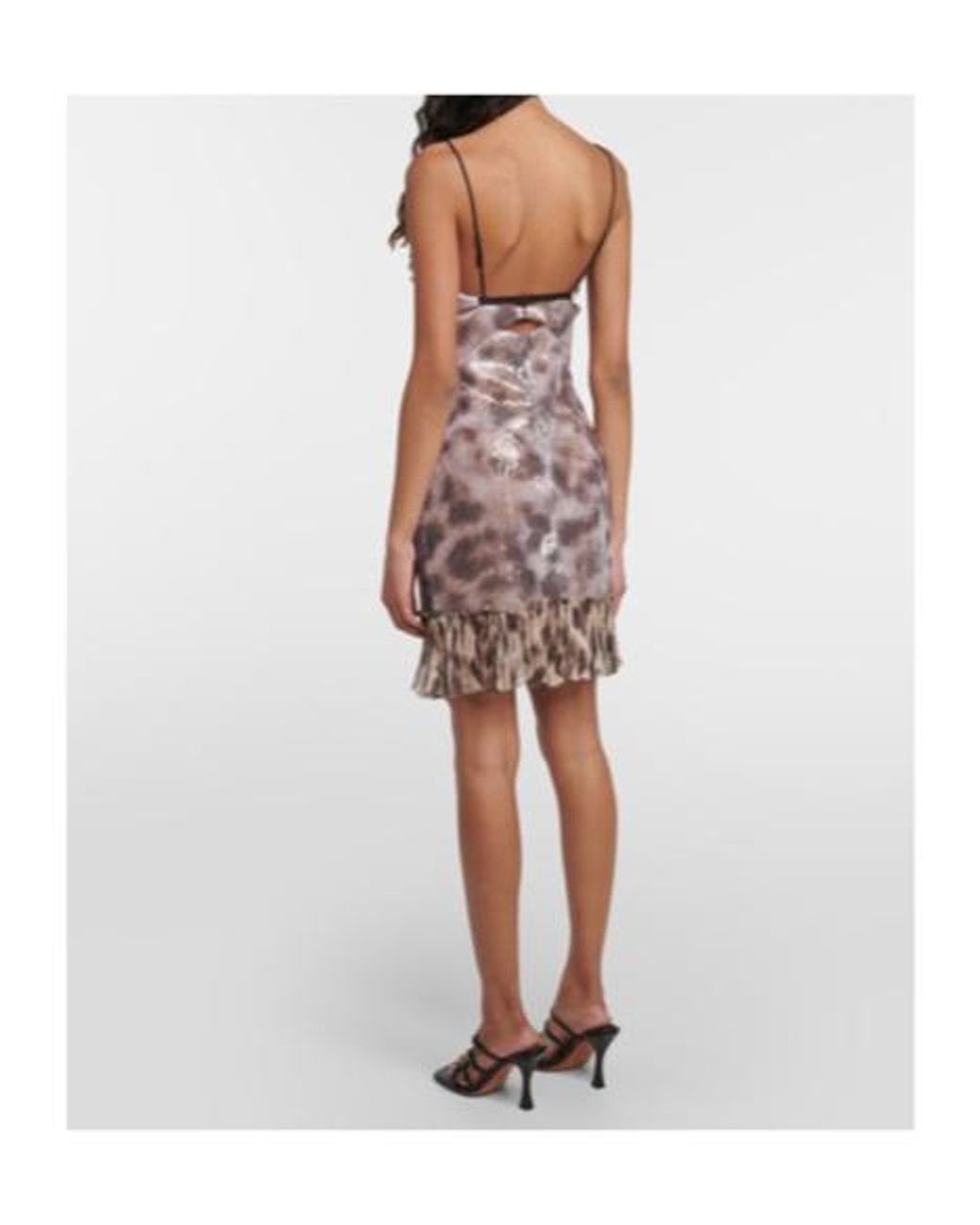 Nensi Dojaka Natural Sequin-Embellished Cutout Minidress