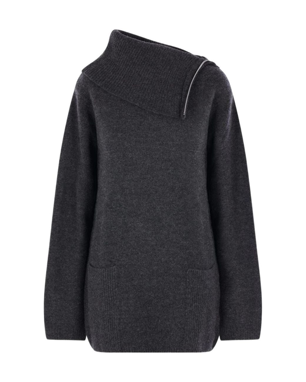 Yohji Yamamoto Black High Neck Ribbed Jumper