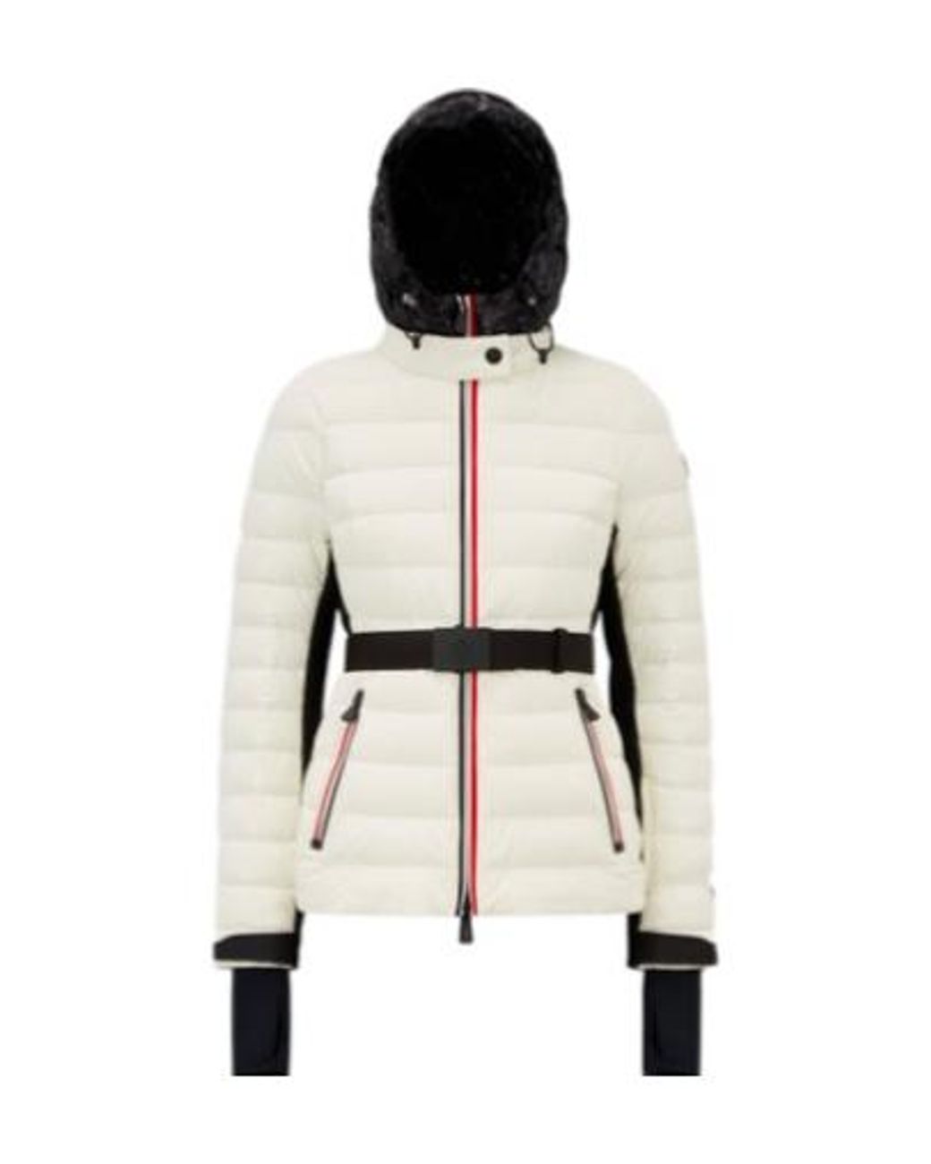 Moncler White Bruche Hooded Down Ski Jacket