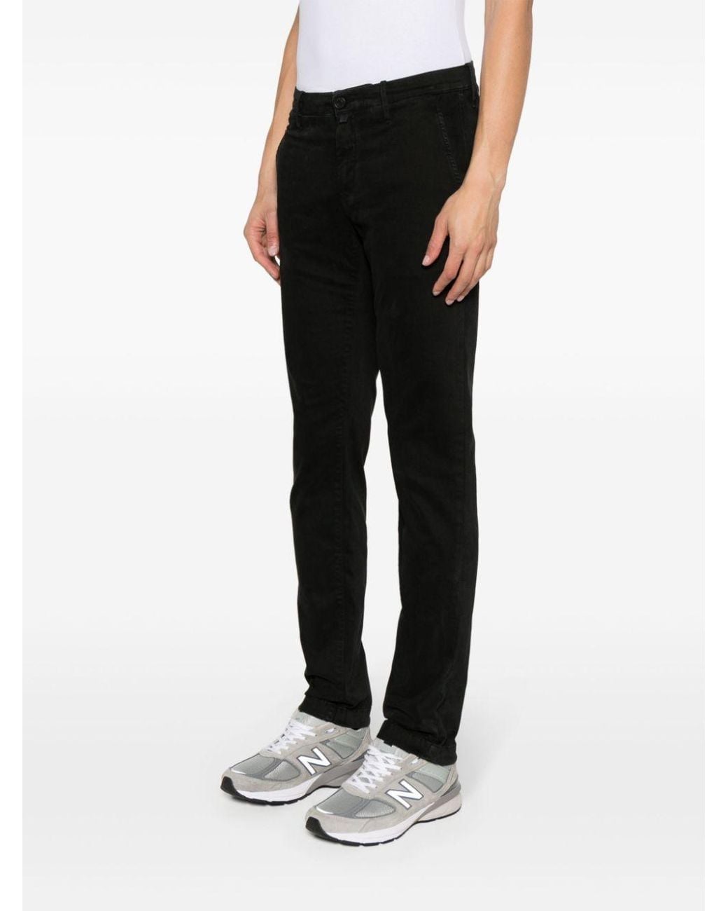 Jacob Cohen Black Bobby Mid-Rise Tapered Chinos for men