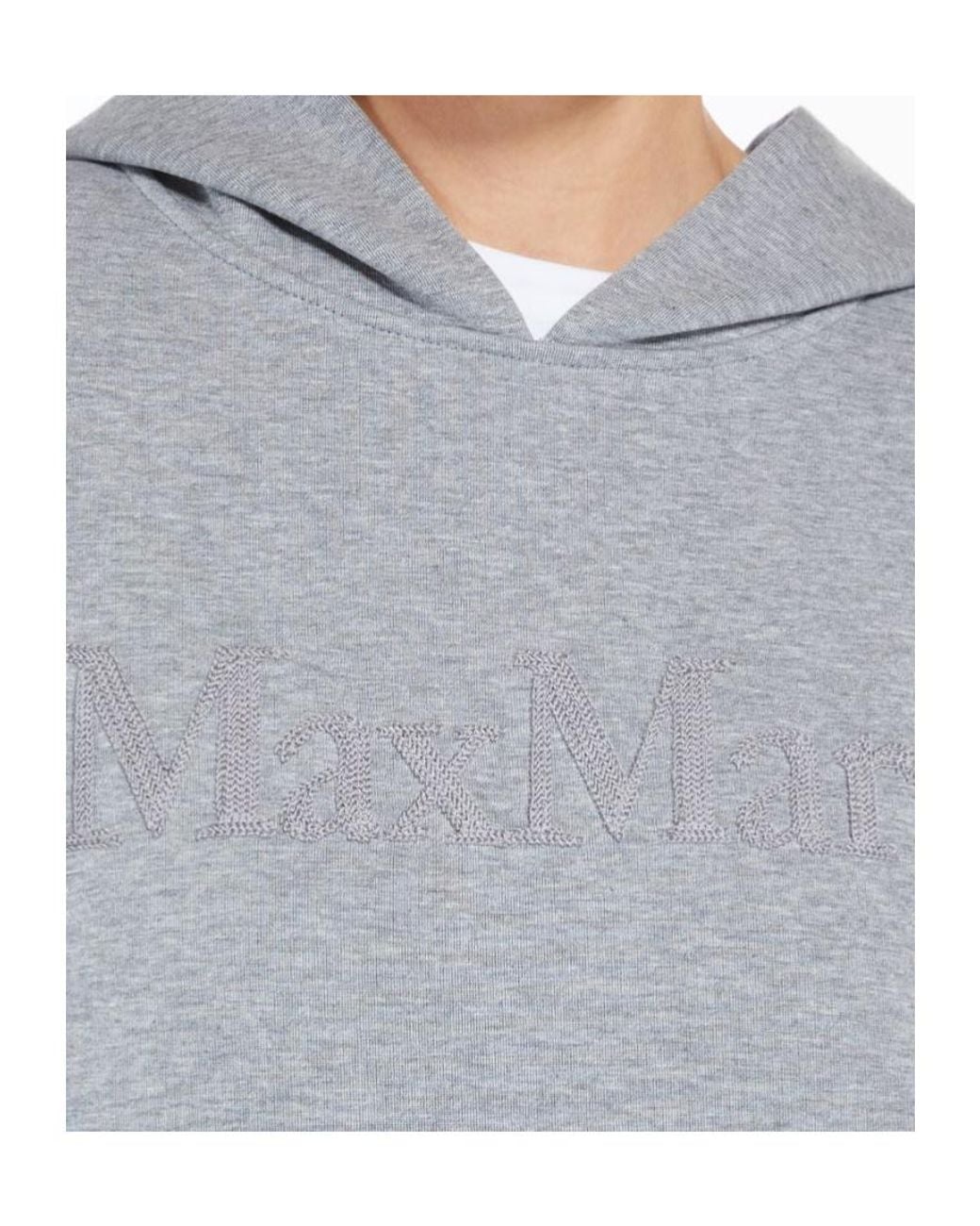 Max Mara Gray 'S Logo Detailed Long-Sleeved Hoodie