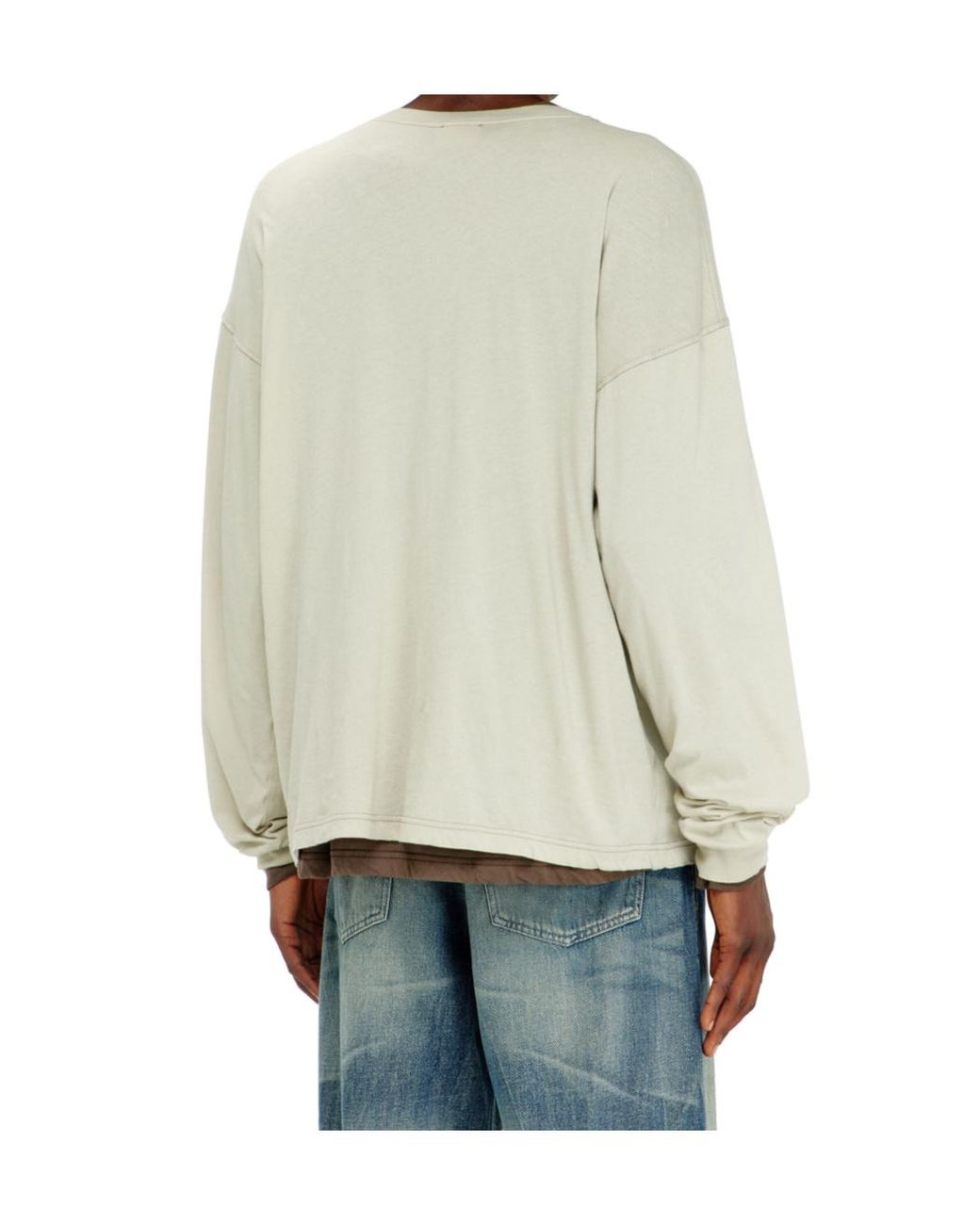 DIESEL White T-Box Long Sleeve Graphic T-Shirt for men