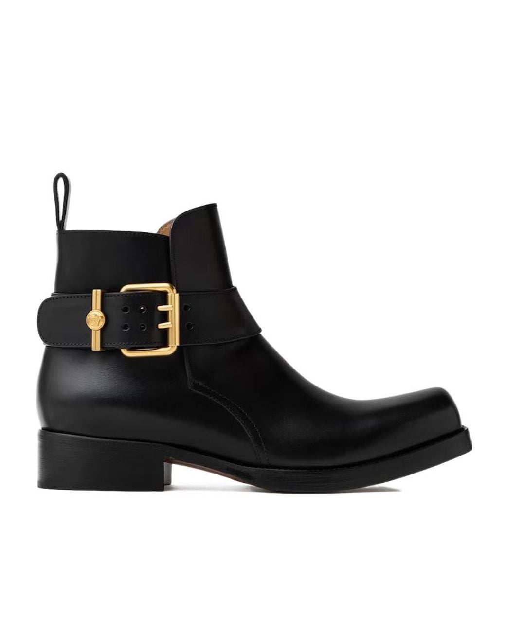Versace Black Orlando Leather Boots for men